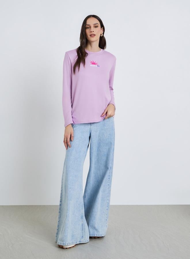 ستايلي تيشيرت بطبعة جرافيك وقصة عادية - Image 1